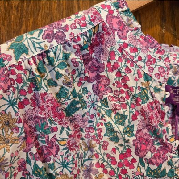 J CREW Liberty Floral Pink and Green Cotton Blouse NWT  XSMALL - Picture 12 of 16